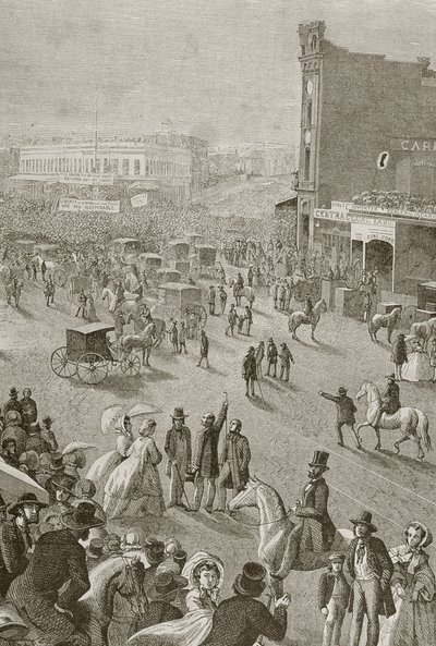 A Street Meeting in the 1850s, San Francisco, from 